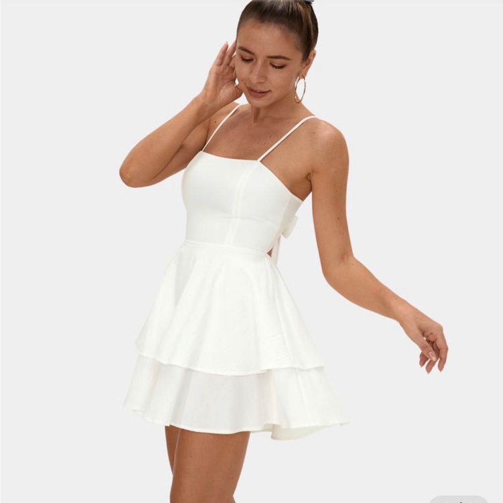 Halara White Mini Dress with Bow